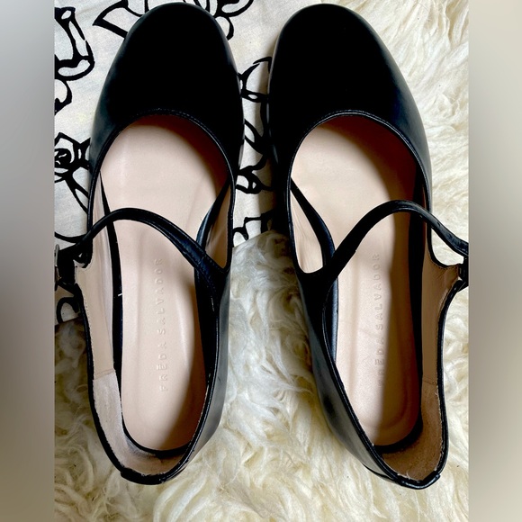 Brand New Freda Salvador Aubrey Mary Jane Flat, Black Leather. - Picture 3 of 11